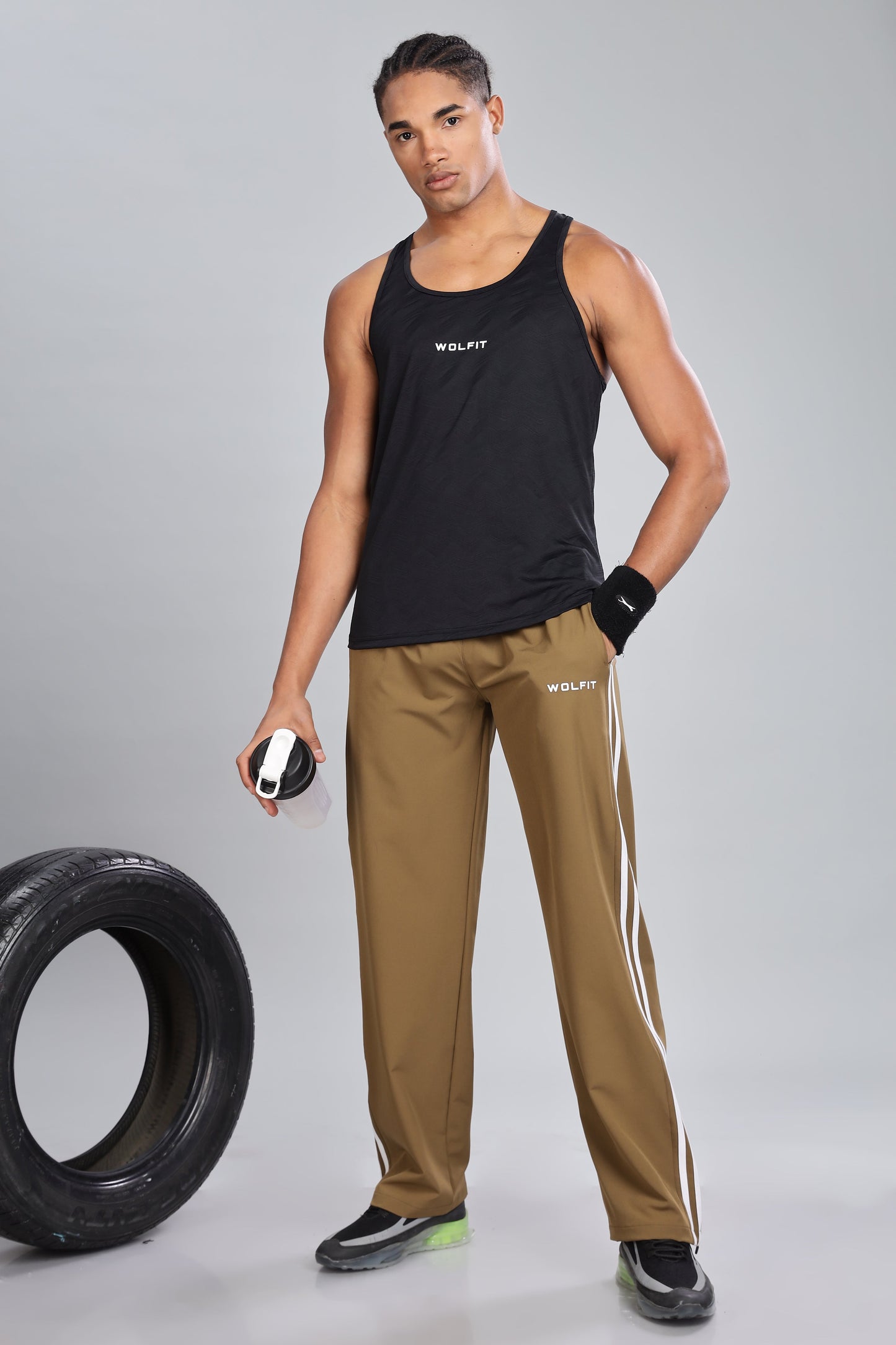 Retro Bootcut Trackpant - Brown