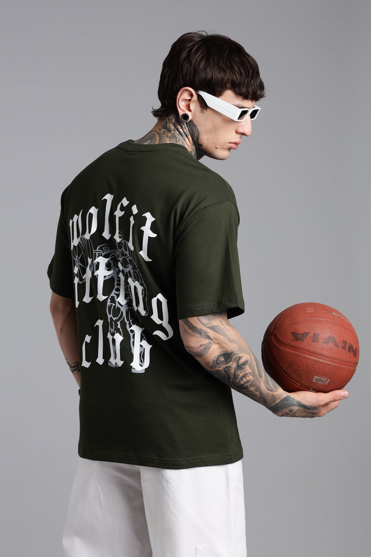 110 Lifting Club Oversize Tshirt - Olive Green