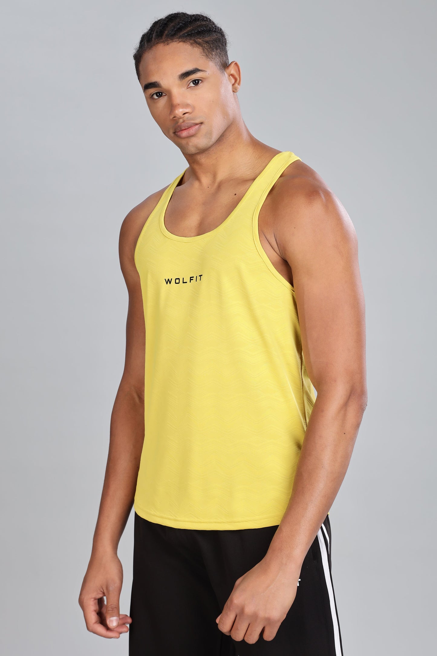 Wavy Jacquard Stringer - Yellow