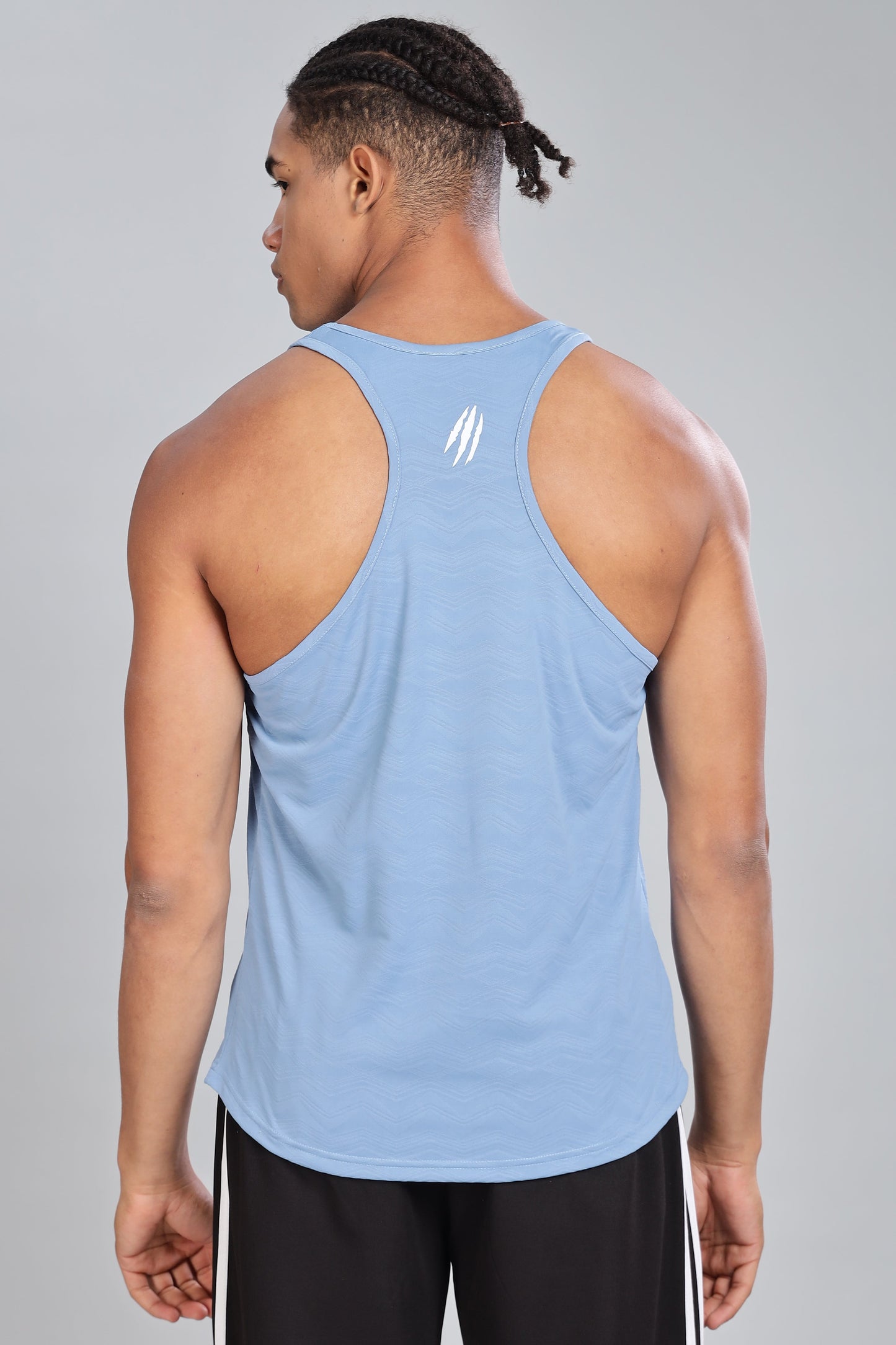 Wavy Jacquard Stringer - Sky Blue