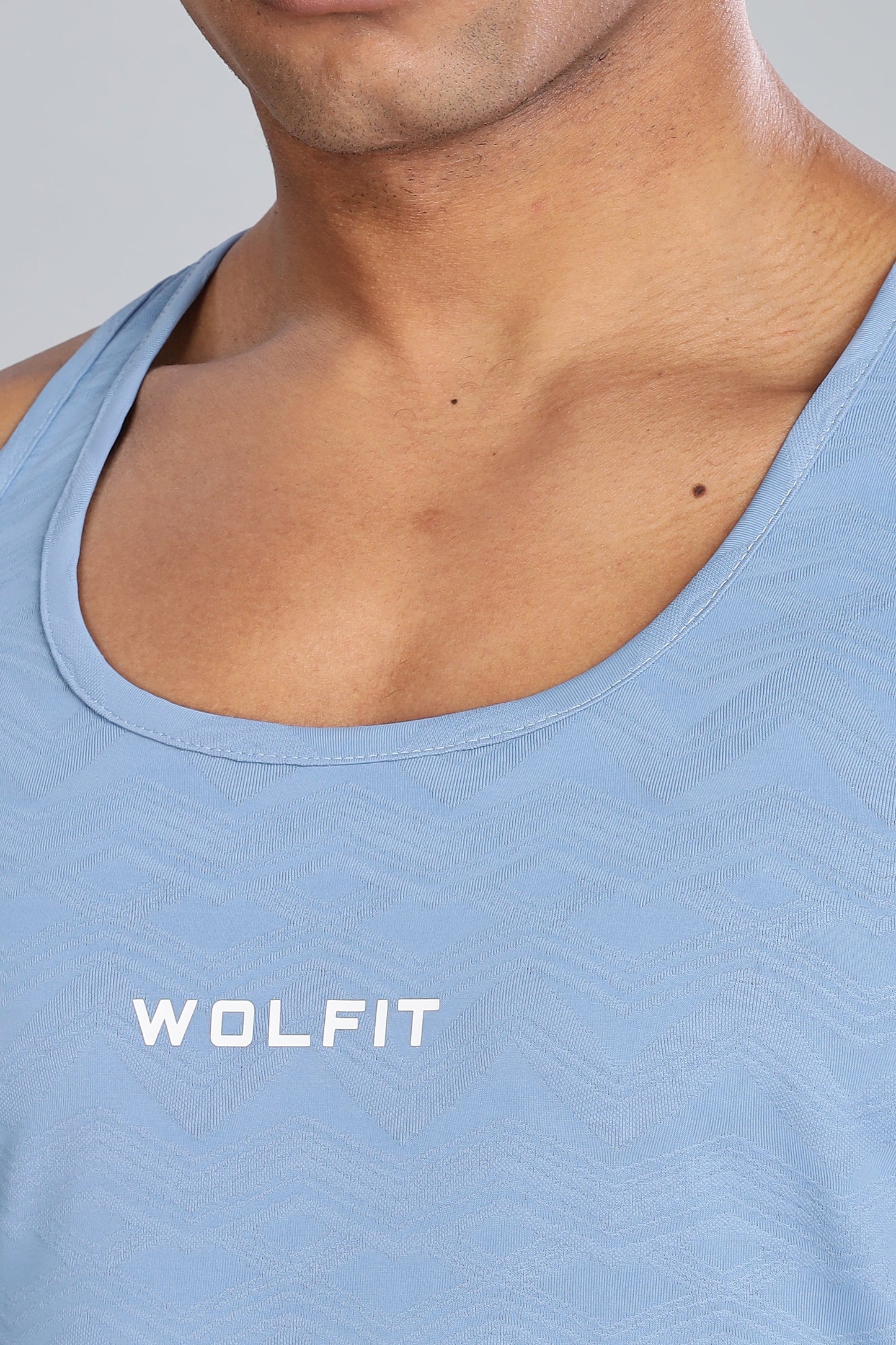 Wavy Jacquard Stringer - Sky Blue