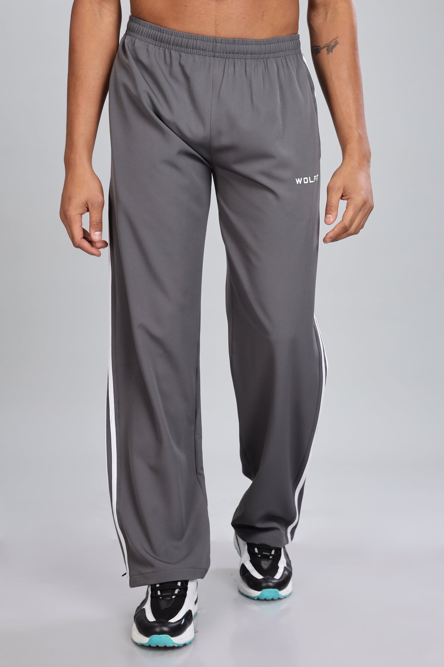 Retro Bootcut Trackpant - Grey
