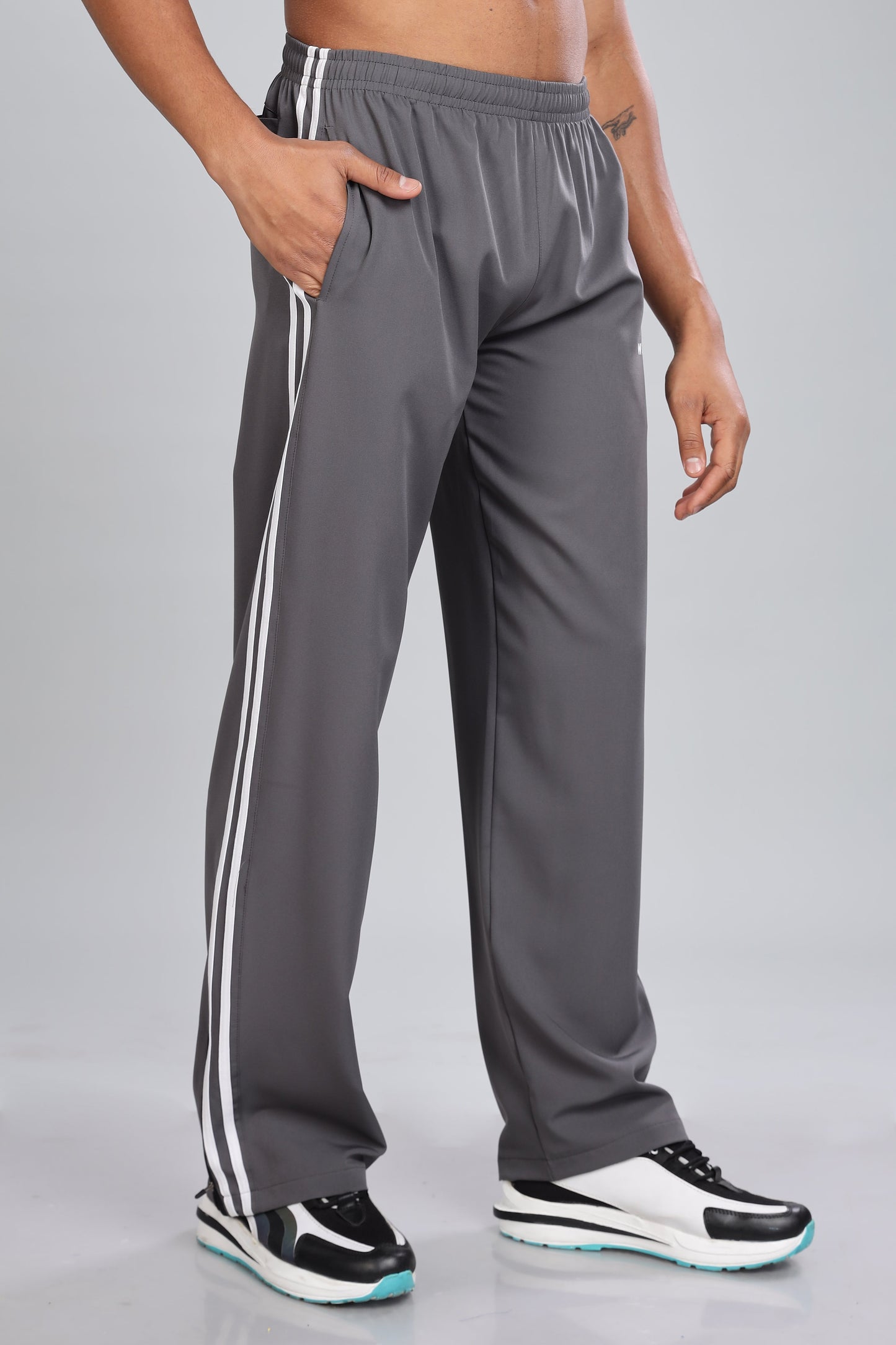Retro Bootcut Trackpant - Grey