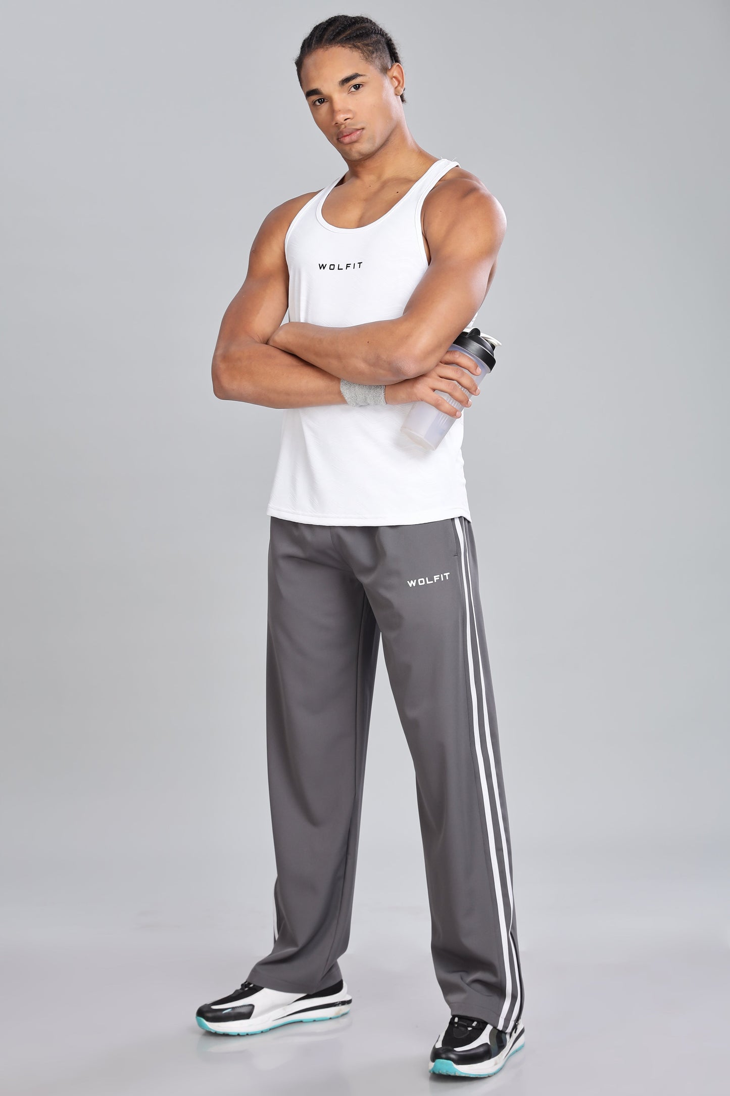 Retro Bootcut Trackpant - Grey