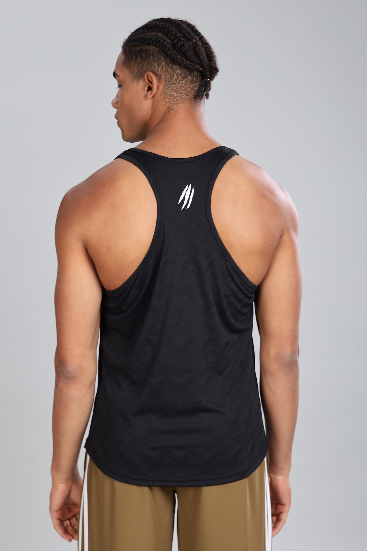 Wavy Jacquard Stringer - Black