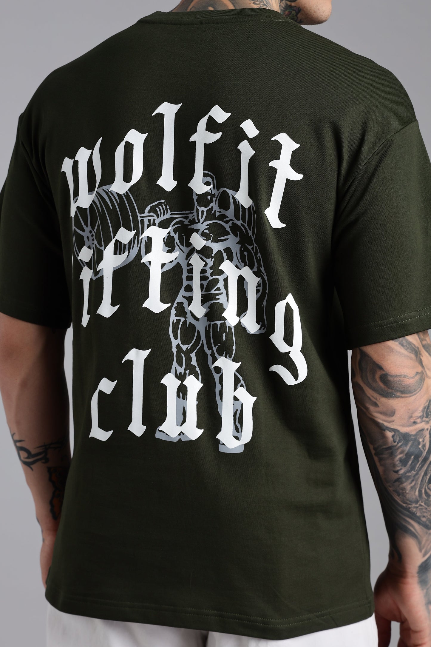 110 Lifting Club Oversize Tshirt - Olive Green