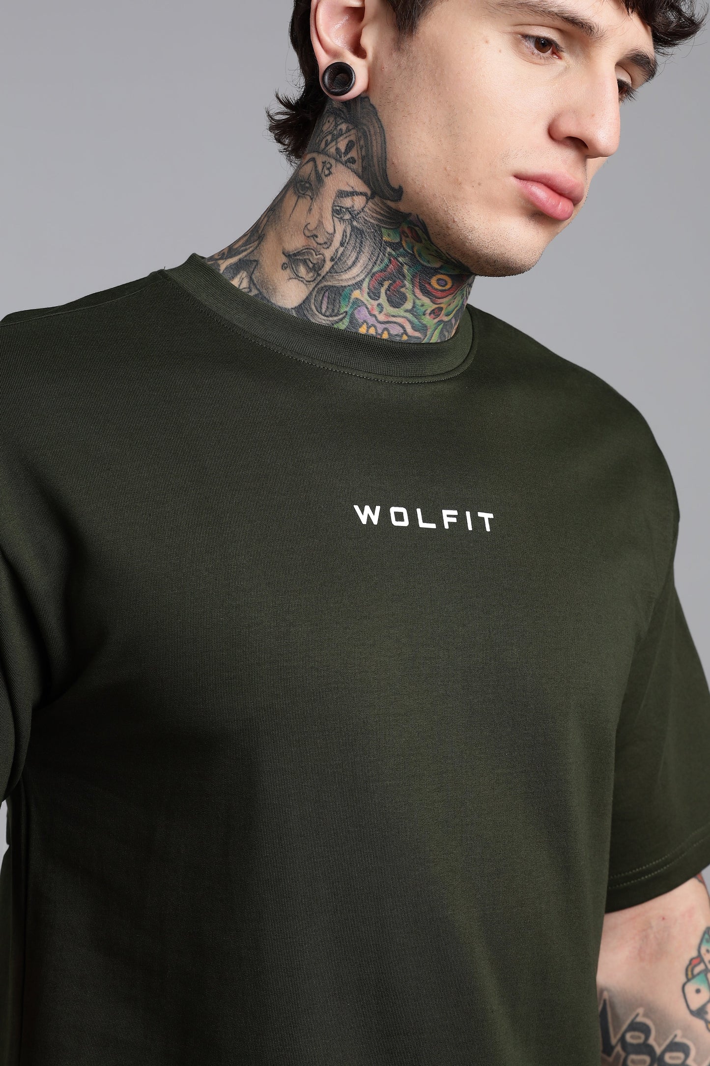 110 Lifting Club Oversize Tshirt - Olive Green