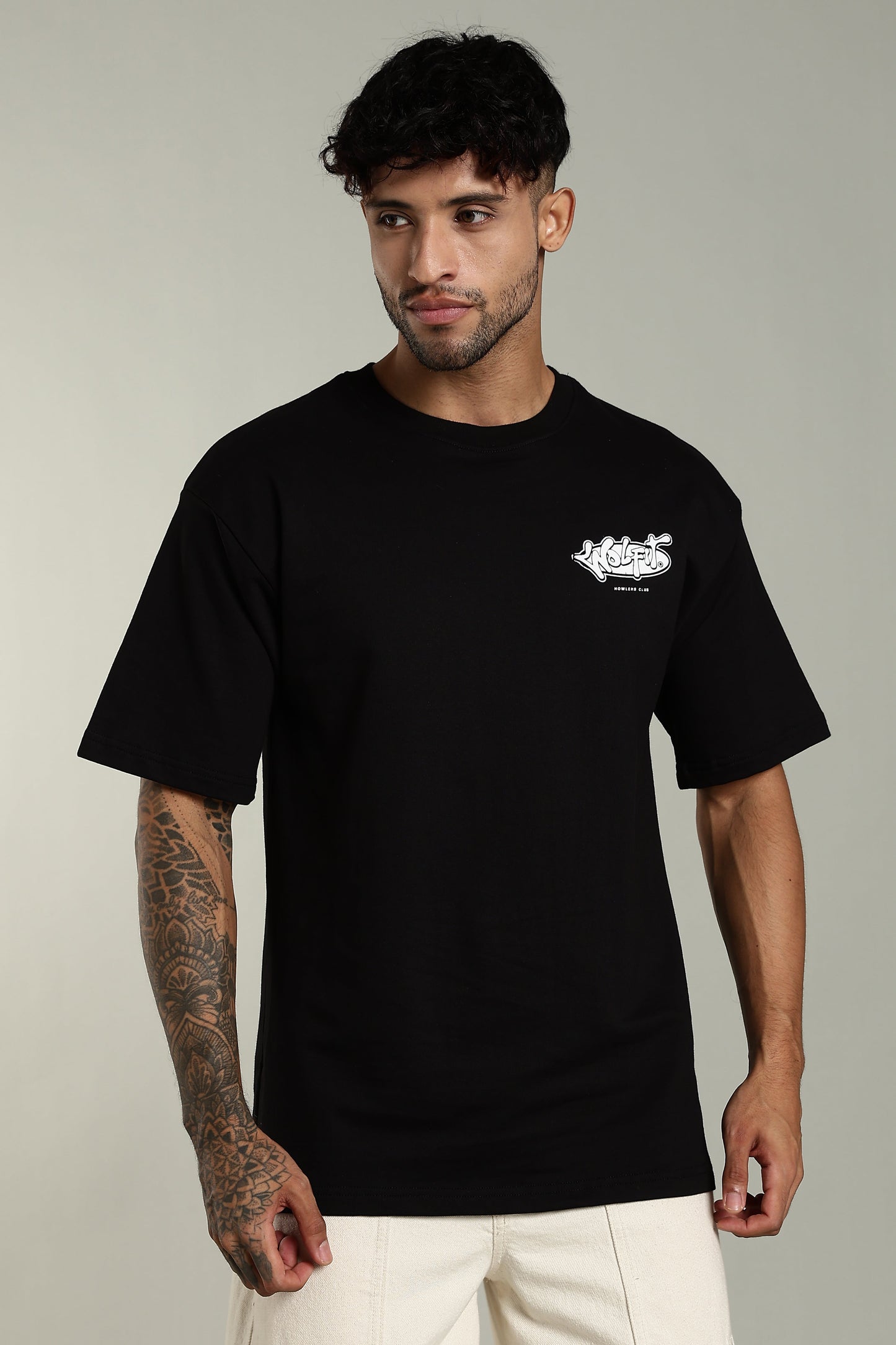 114 WOLFIT POP UP DROP OVERSIZE TSHIRT - LUNAR BLACK