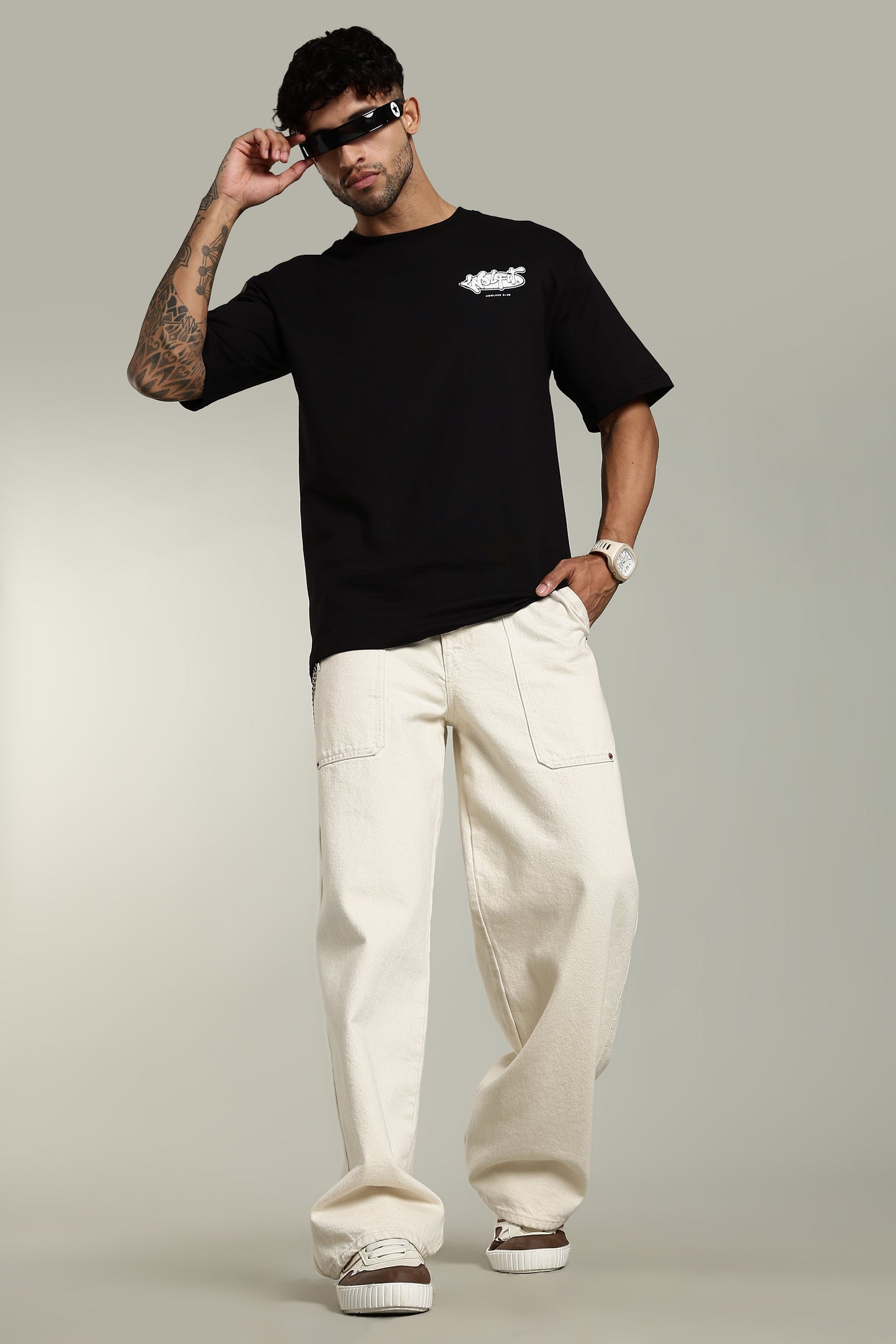 114 WOLFIT POP UP DROP OVERSIZE TSHIRT - LUNAR BLACK