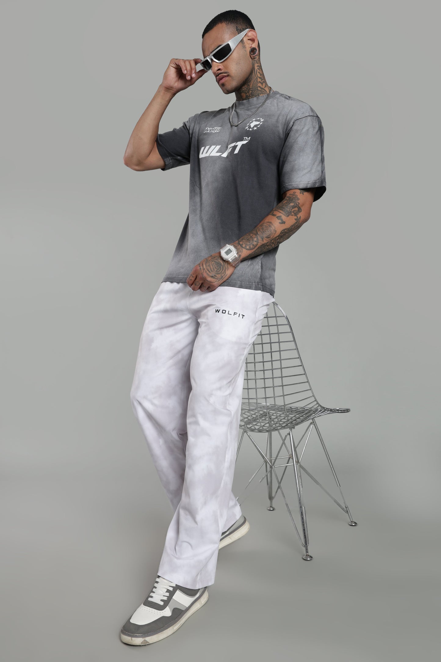 116 SPRAY WASH OVERSIZE TEE-GREY