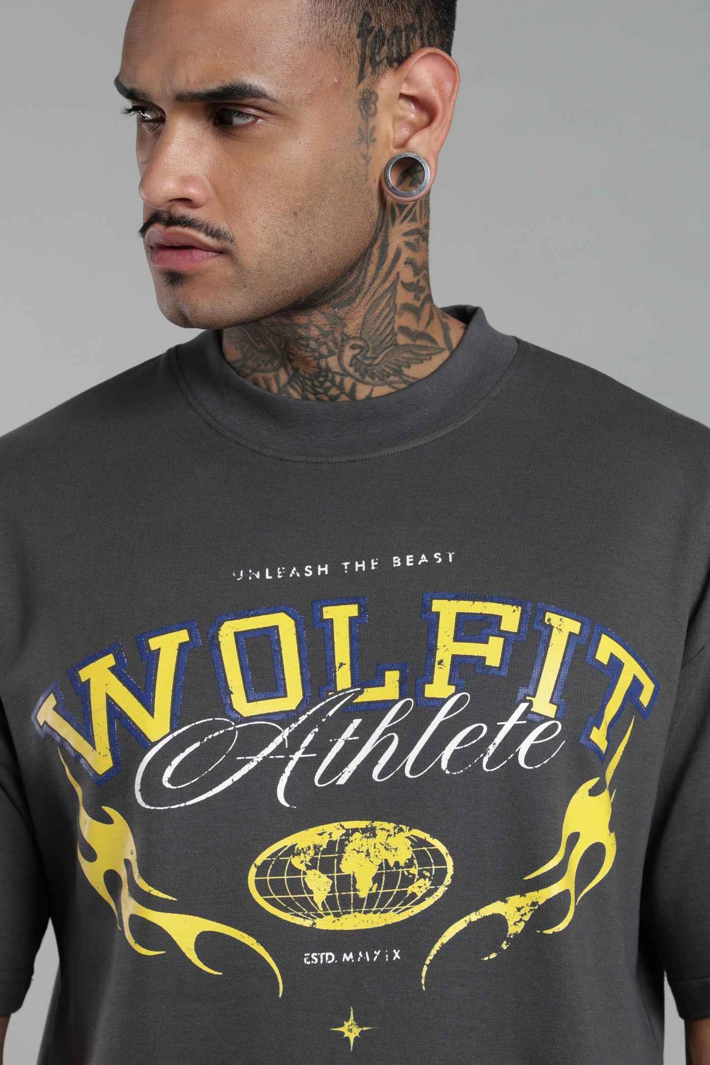 117 ATHLETE OVERSIZE TEE- DARK GREY