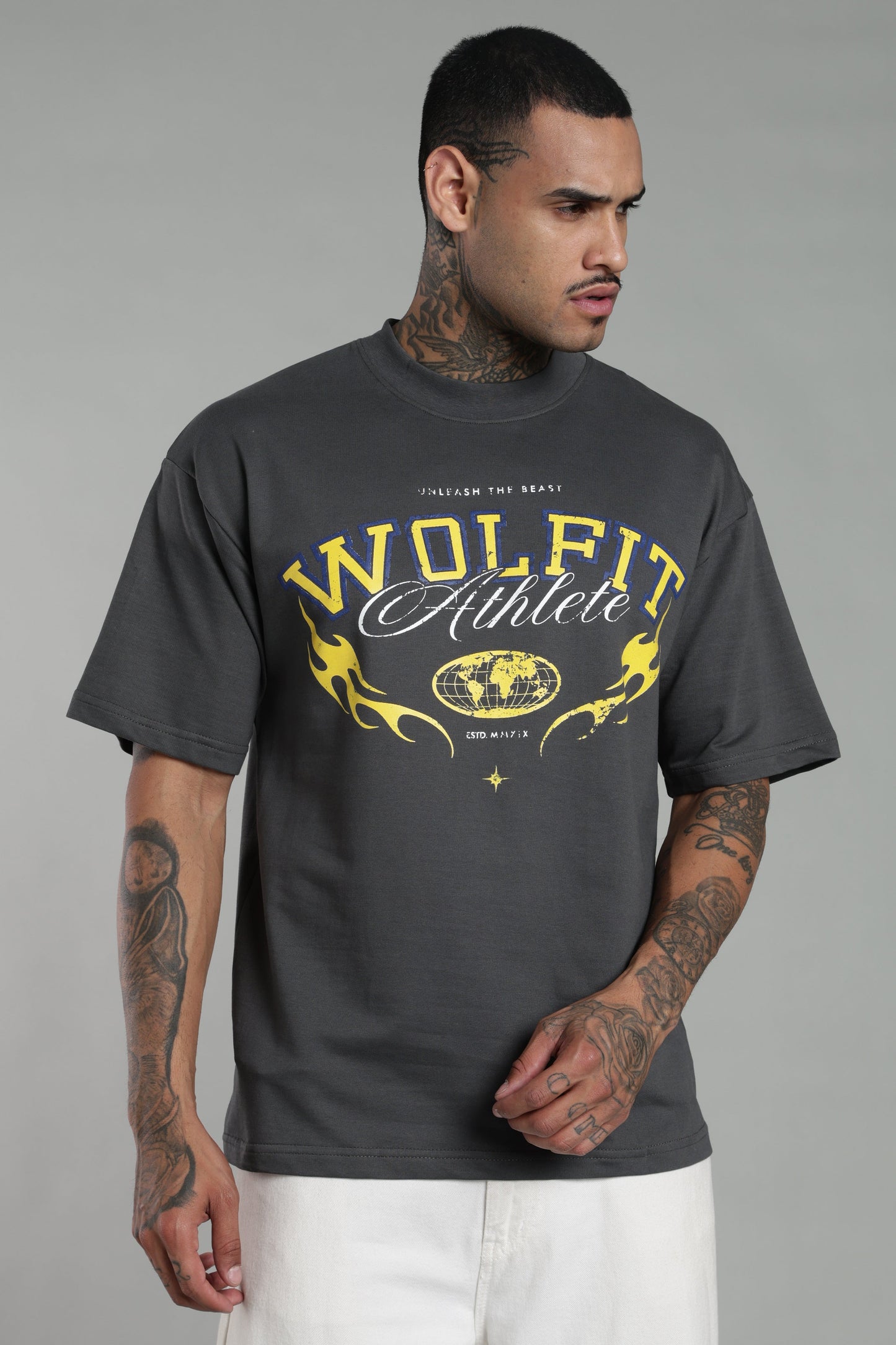 117 ATHLETE OVERSIZE TEE- DARK GREY