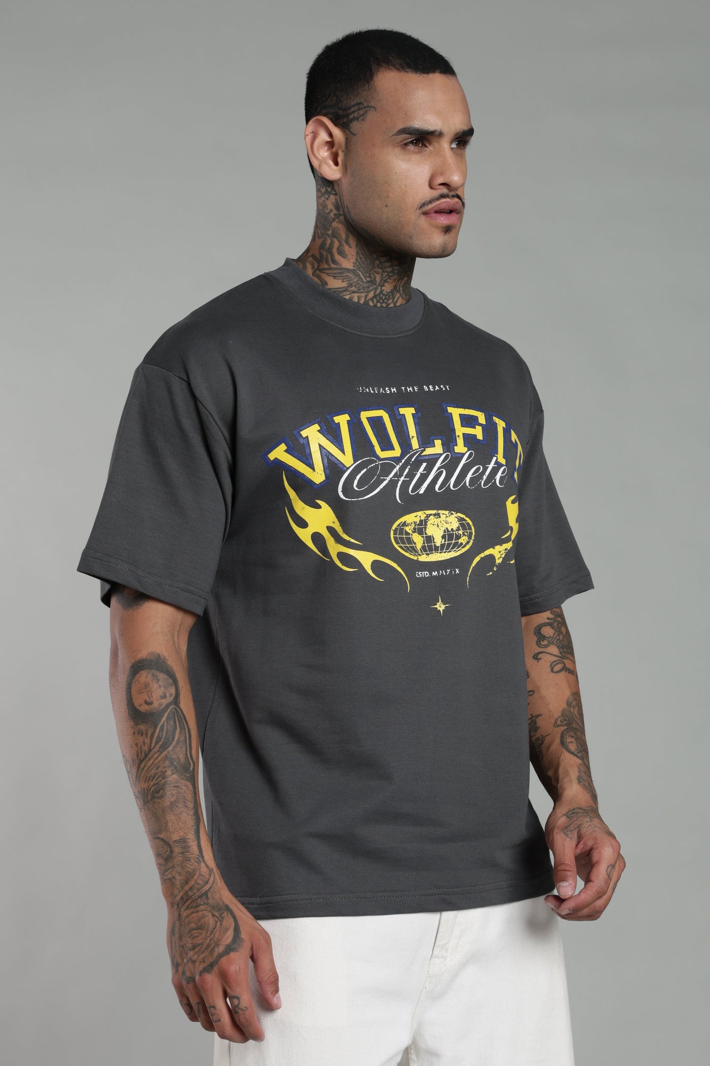 117 ATHLETE OVERSIZE TEE- DARK GREY