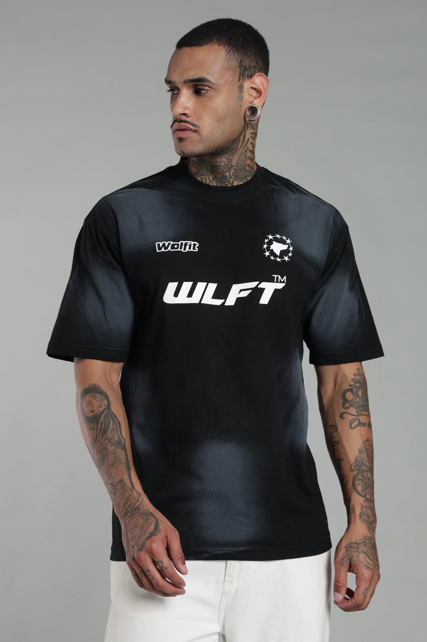 116 SPRAY WASH OVERSIZE TEE-BLACK