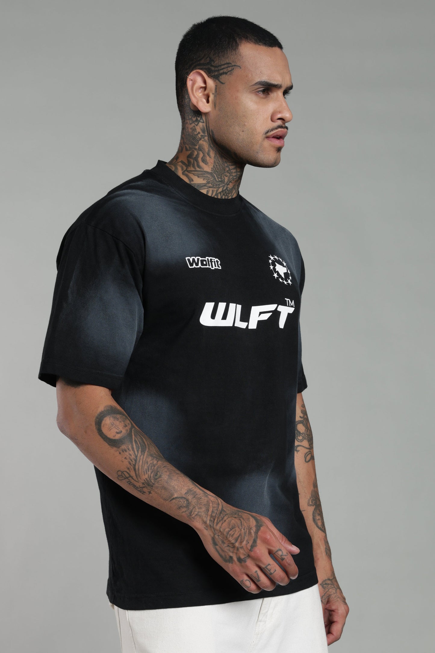 116 SPRAY WASH OVERSIZE TEE-BLACK