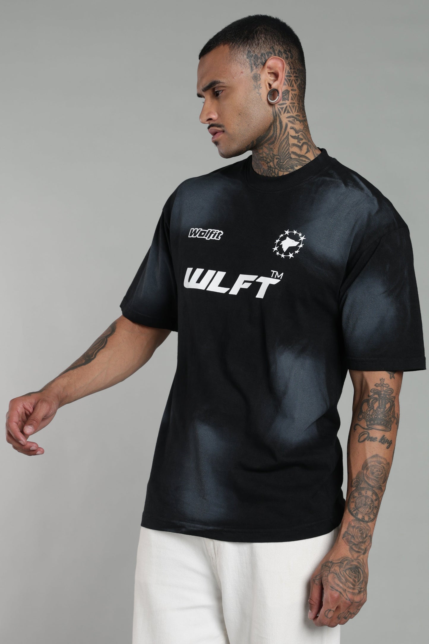 116 SPRAY WASH OVERSIZE TEE-BLACK