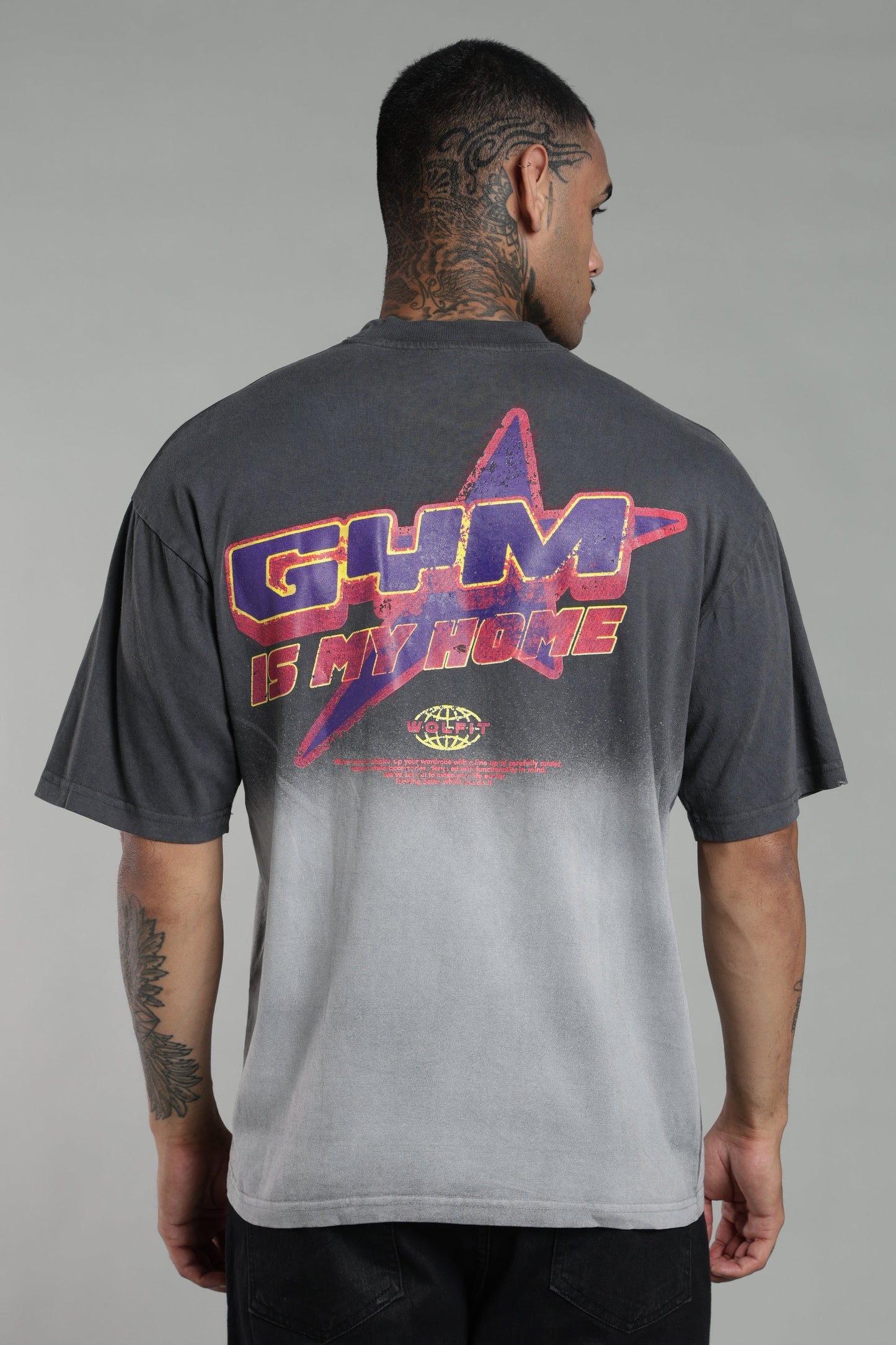 115 FADED WASH OVERSIZE TEE-GREY