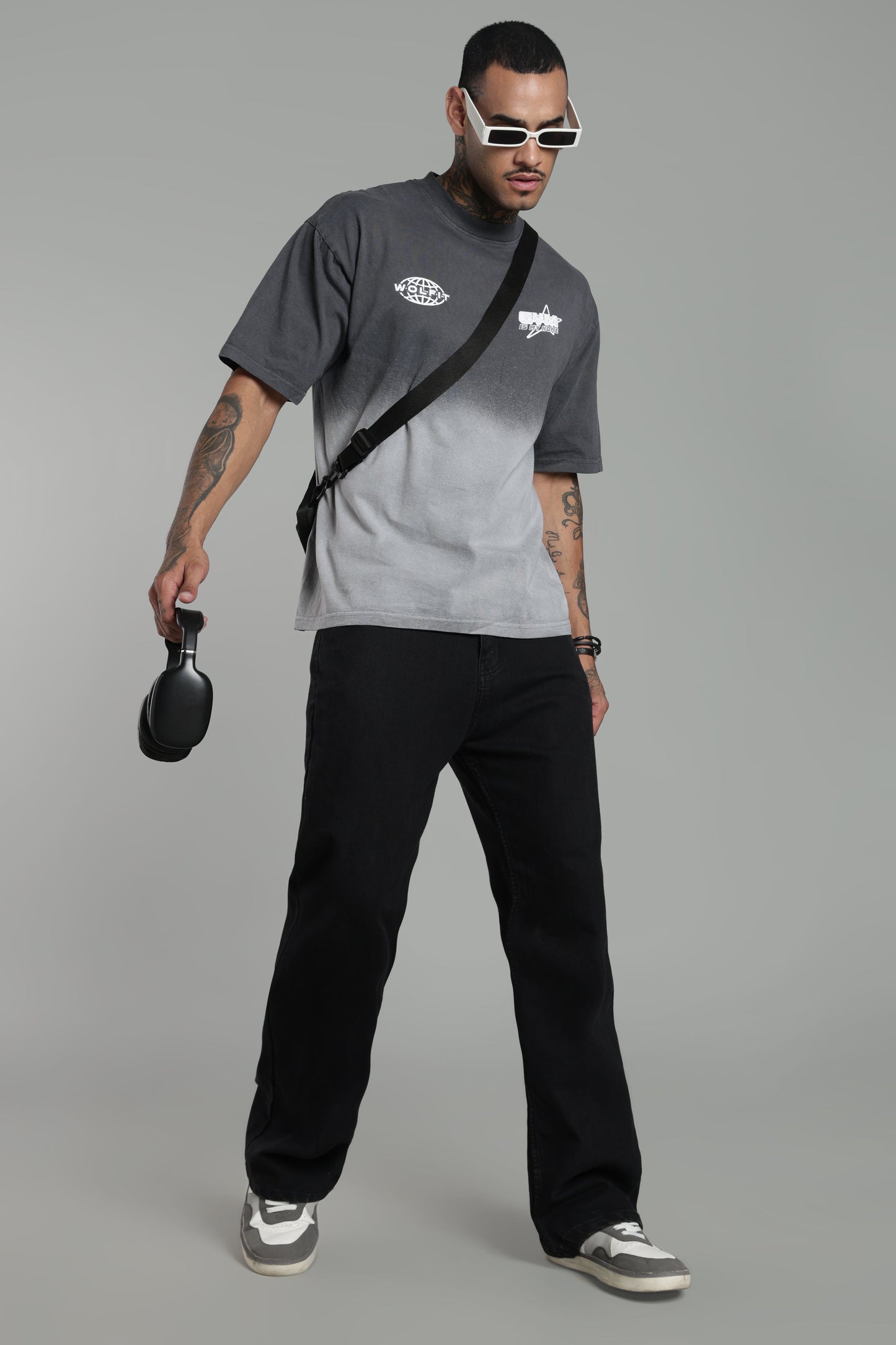 115 FADED WASH OVERSIZE TEE-GREY