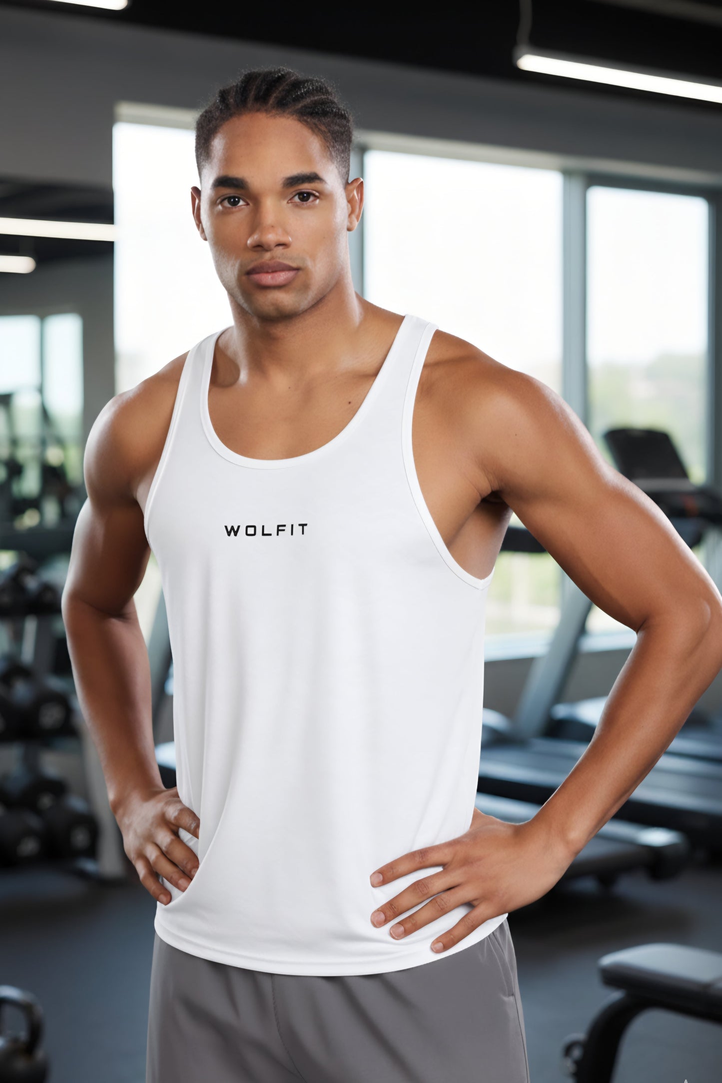 Wavy Jacquard Stringer - White