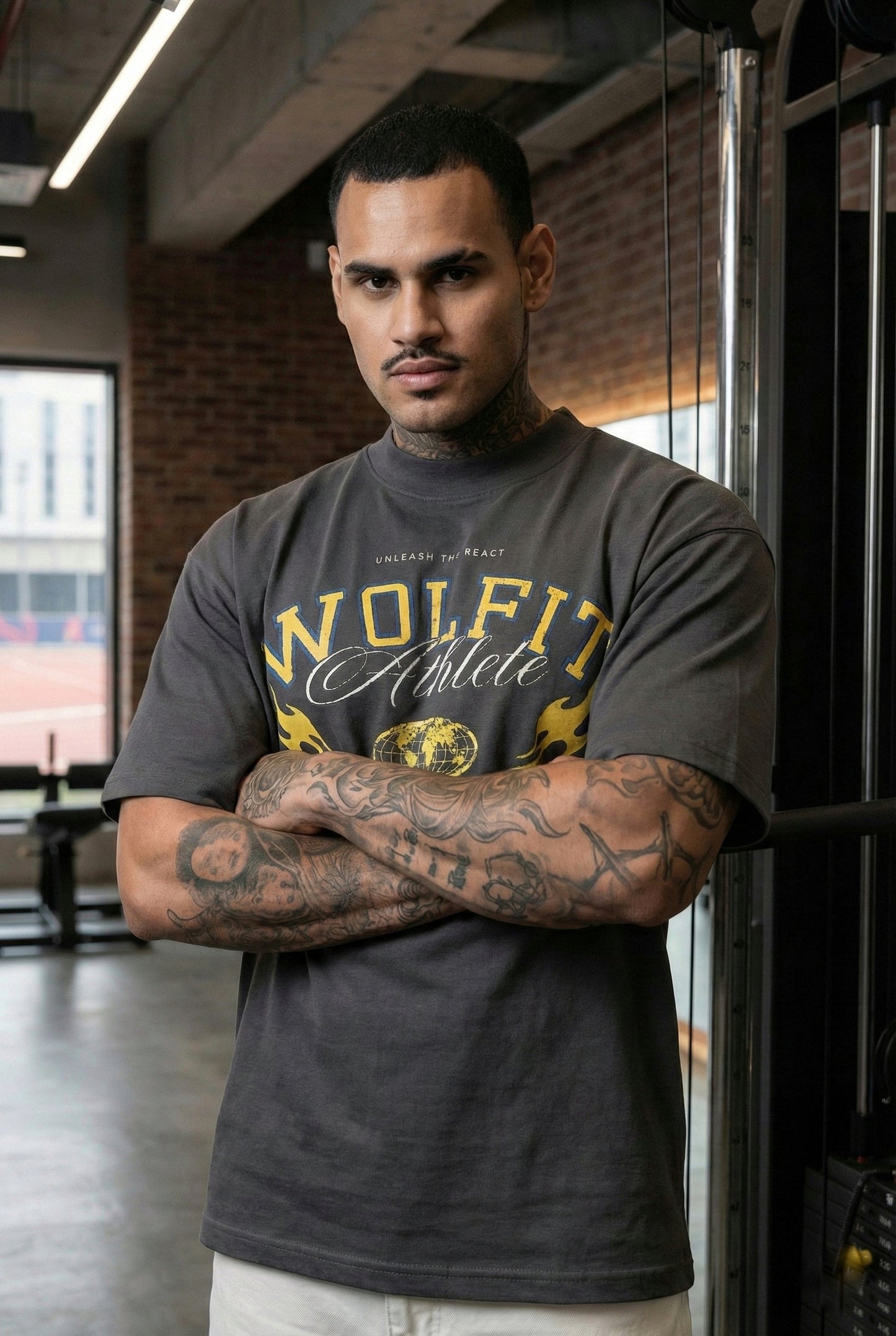 117 ATHLETE OVERSIZE TEE- DARK GREY