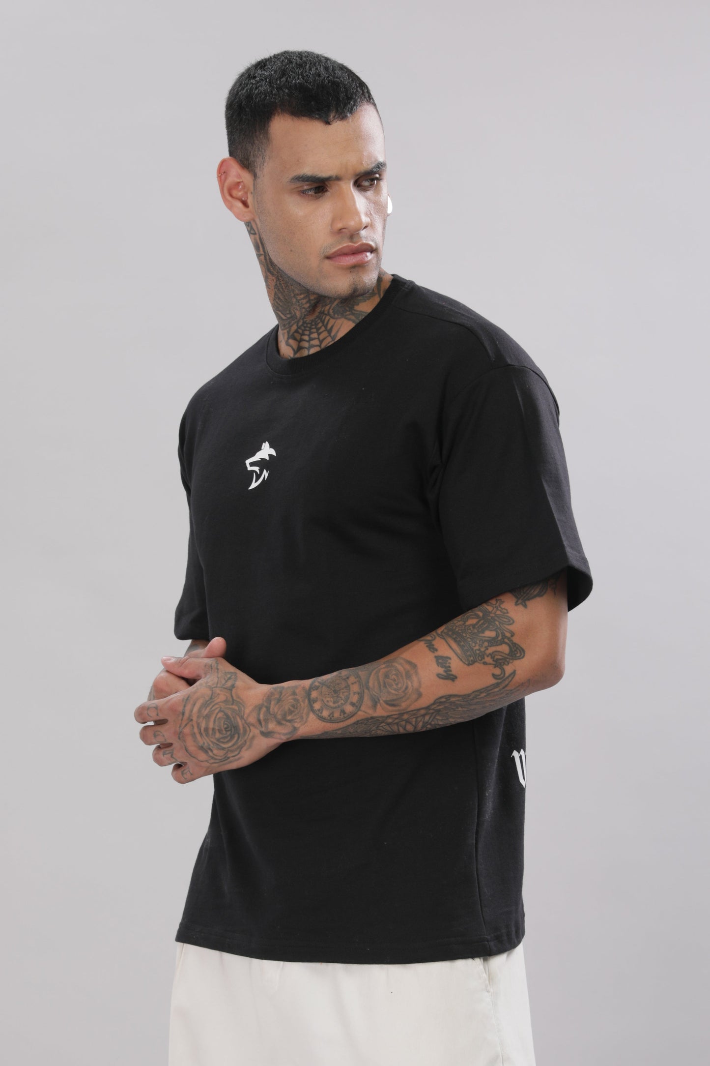 106 Wolf Man Oversize Tshirt - Black