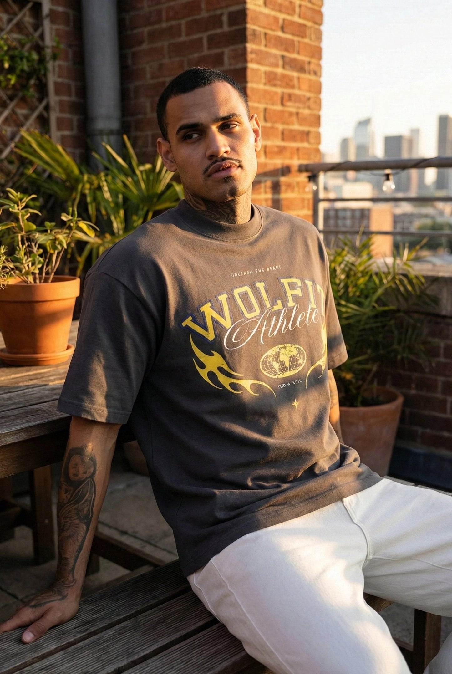 117 ATHLETE OVERSIZE TEE- DARK GREY