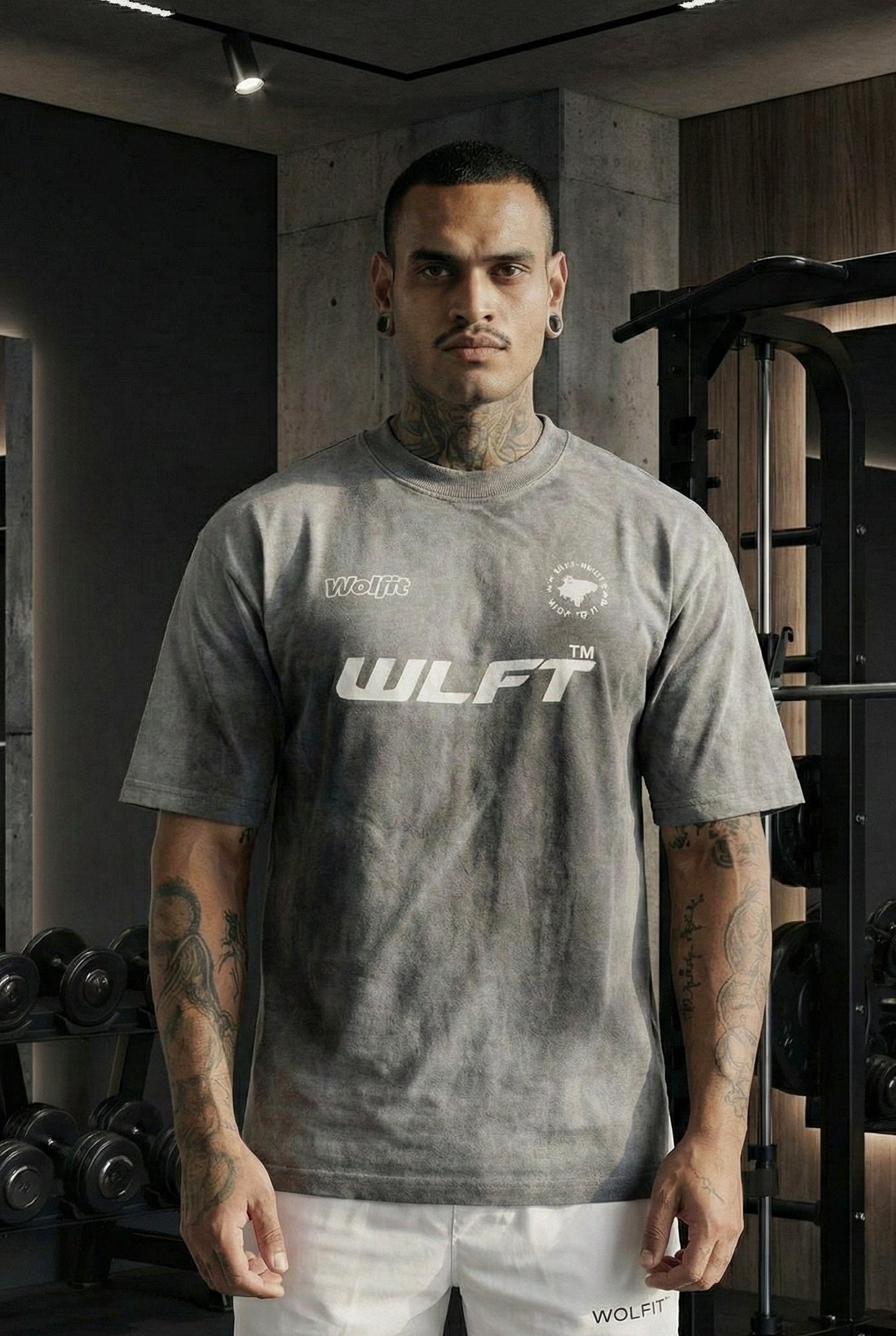 116 SPRAY WASH OVERSIZE TEE-GREY