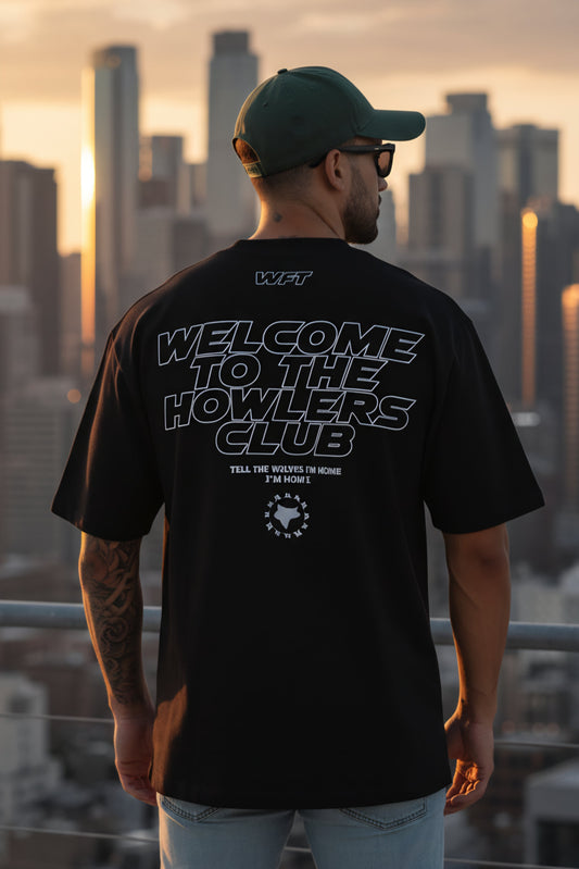 113 HOWLERS CLUB OVERSIZE GRAPHIC TSHIRT - CARBON BLACK