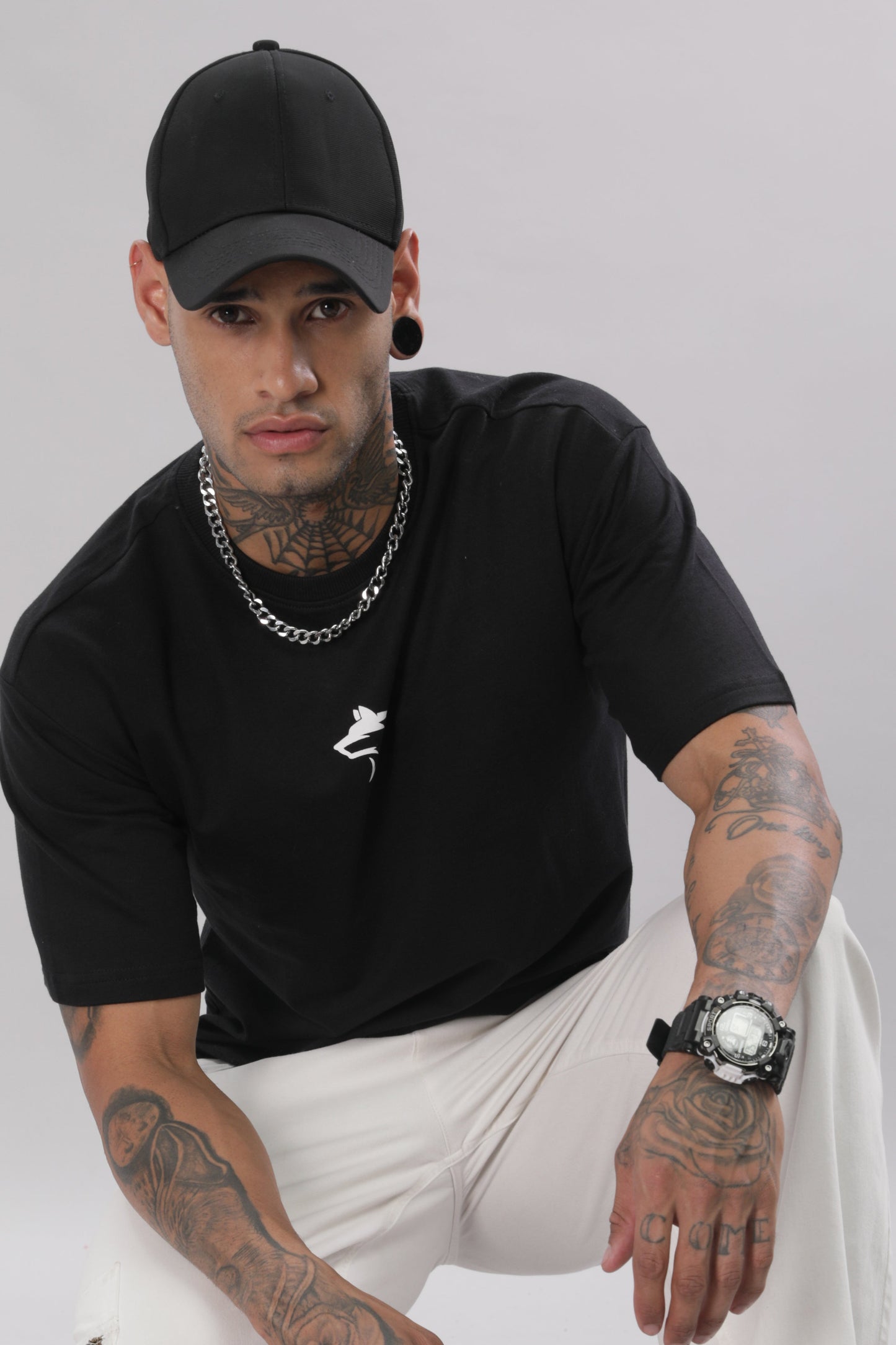 106 Wolf Man Oversize Tshirt - Black