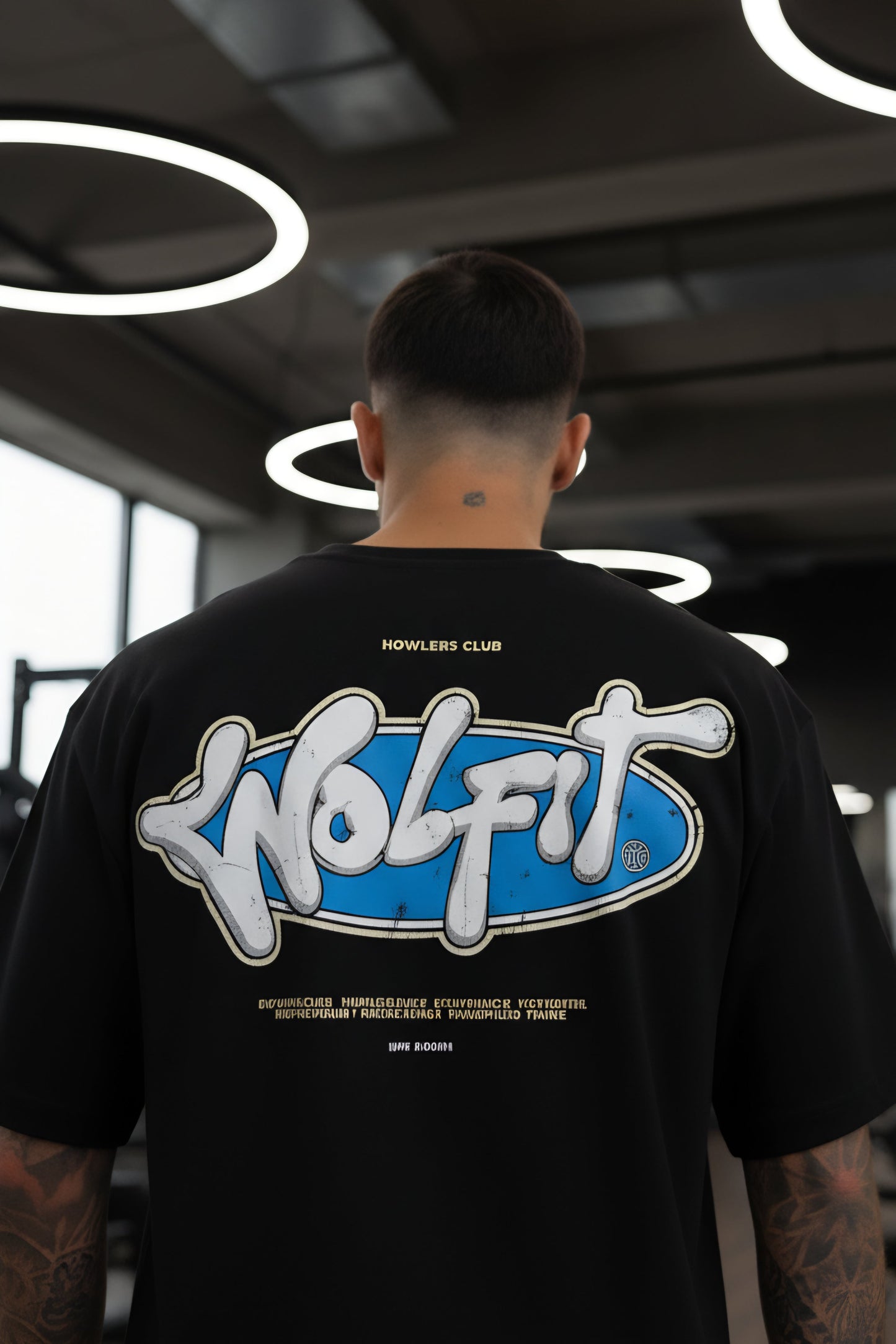 114 WOLFIT POP UP DROP OVERSIZE TSHIRT - LUNAR BLACK