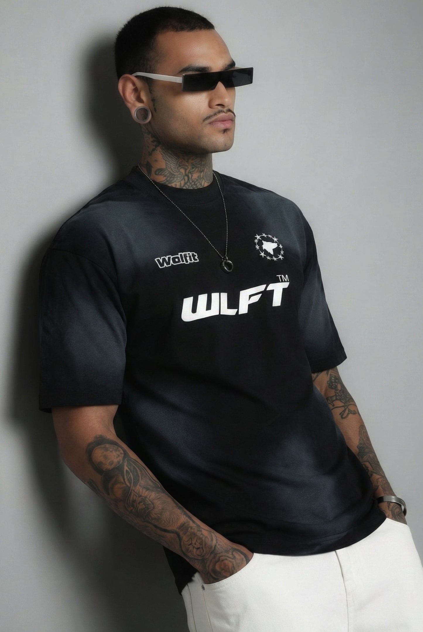 116 SPRAY WASH OVERSIZE TEE-BLACK