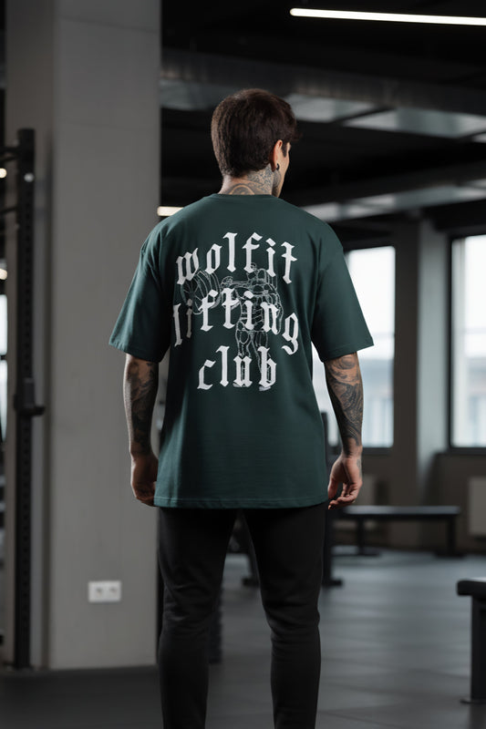 110 Lifting Club Oversize Tshirt - Olive Green