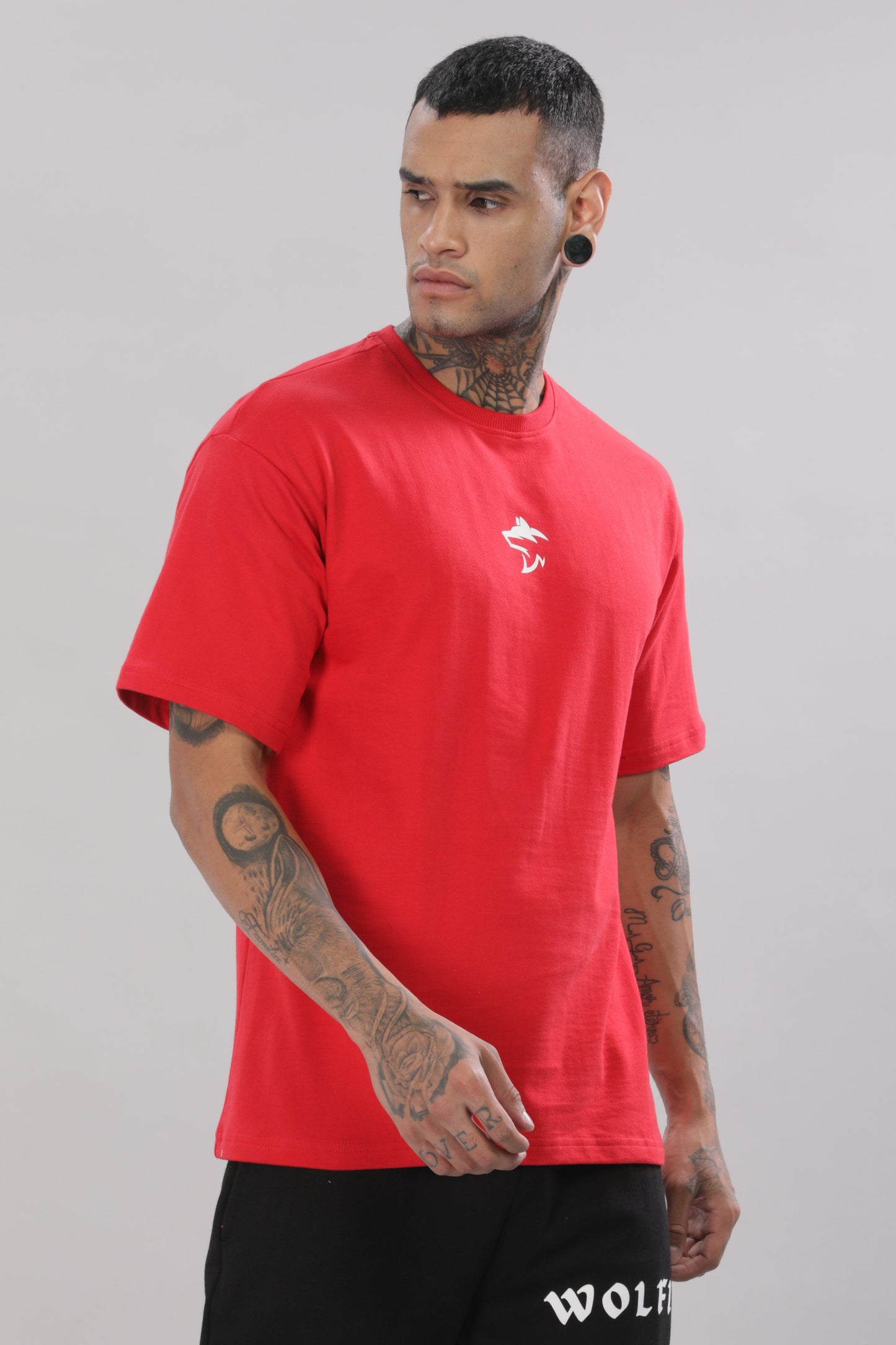 106 Wolf Man Oversize Tshirt - Red