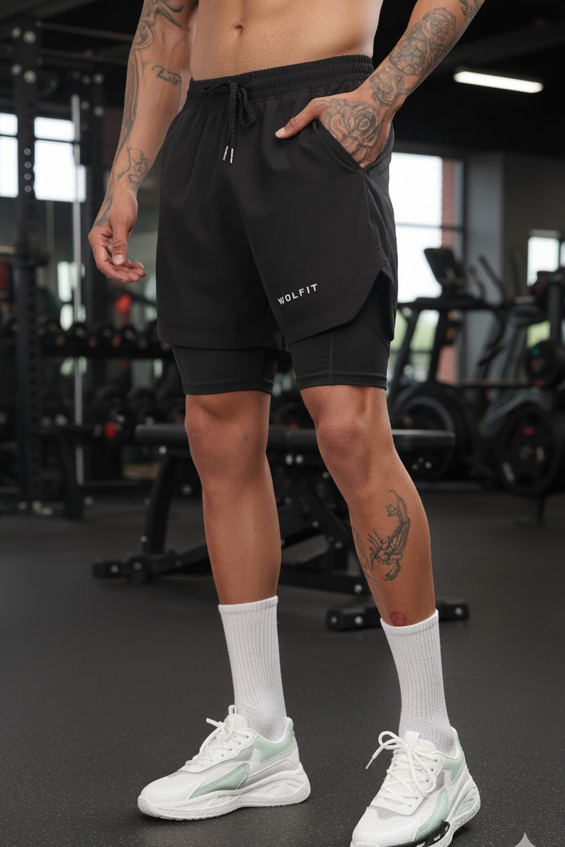 Limitless 2 in 1 6" shorts - Black